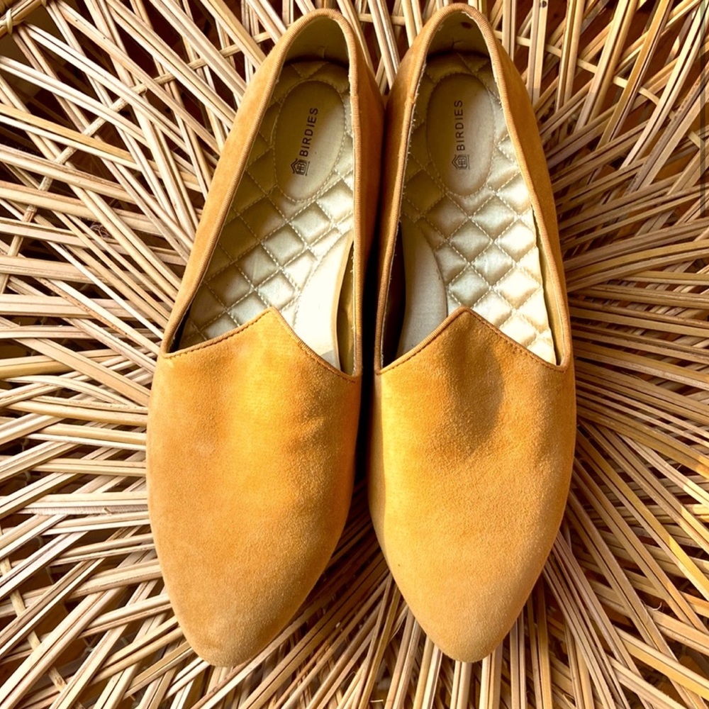 Birdies Heron Suede Mustard Yellow Loafers Sz 9